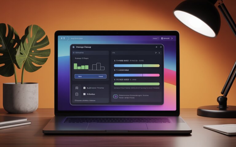 Écran laptop avec nettoyage stockage